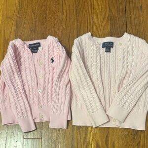 Ralph Lauren Light Pink Cable Knit Cardigans